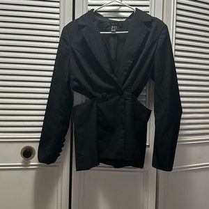 Black, Forever 21, S, button jacket